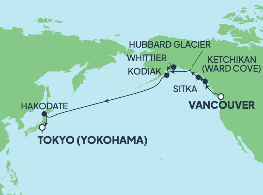 16 nights Alaskan cruise on Norwegian Jade
from ๐จ๐ฆ Vancouver to ๐ฏ๐ต Yokohama