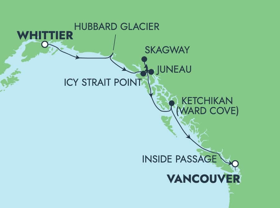 7 nights Alaskan cruise on Norwegian Jade
from 🇺🇸 Whittier to 🇨🇦 Vancouver