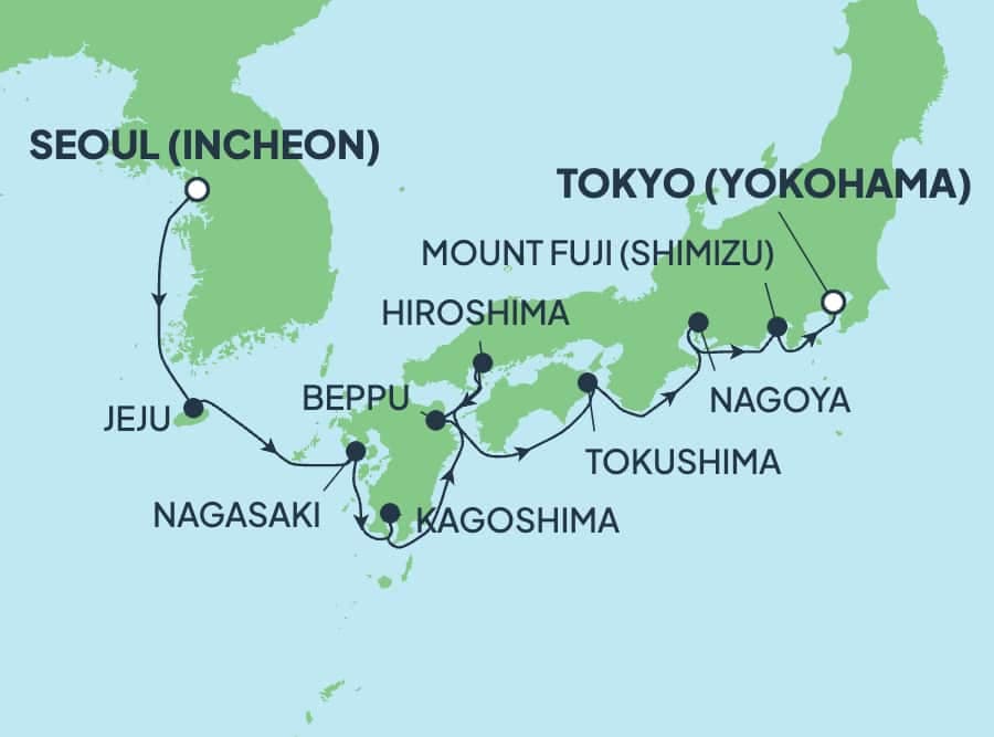 9 nights Asian cruise on Norwegian Jade
from ๐ฐ๐ท Incheon to ๐ฏ๐ต Yokohama