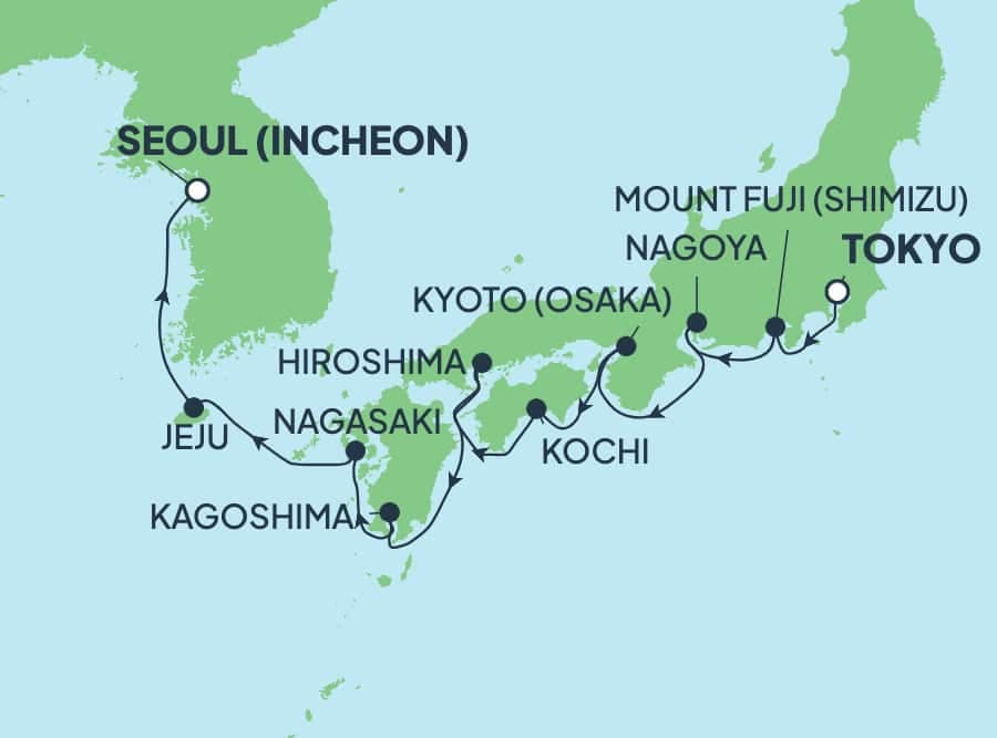 9 nights Asian cruise on Norwegian Jade
from ๐ฏ๐ต Tokushima to ๐ฐ๐ท Incheon