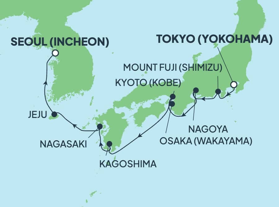 9 nights Asian cruise on Norwegian Jade
from ๐ฏ๐ต Yokohama to ๐ฐ๐ท Incheon