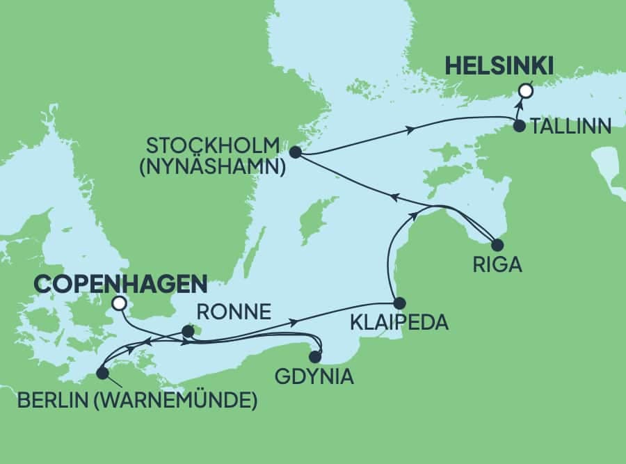 9 nights North European cruise on Norwegian Jewel
from ๐ฉ๐ฐ Copenhagen to ๐ซ๐ฎ Helsinki