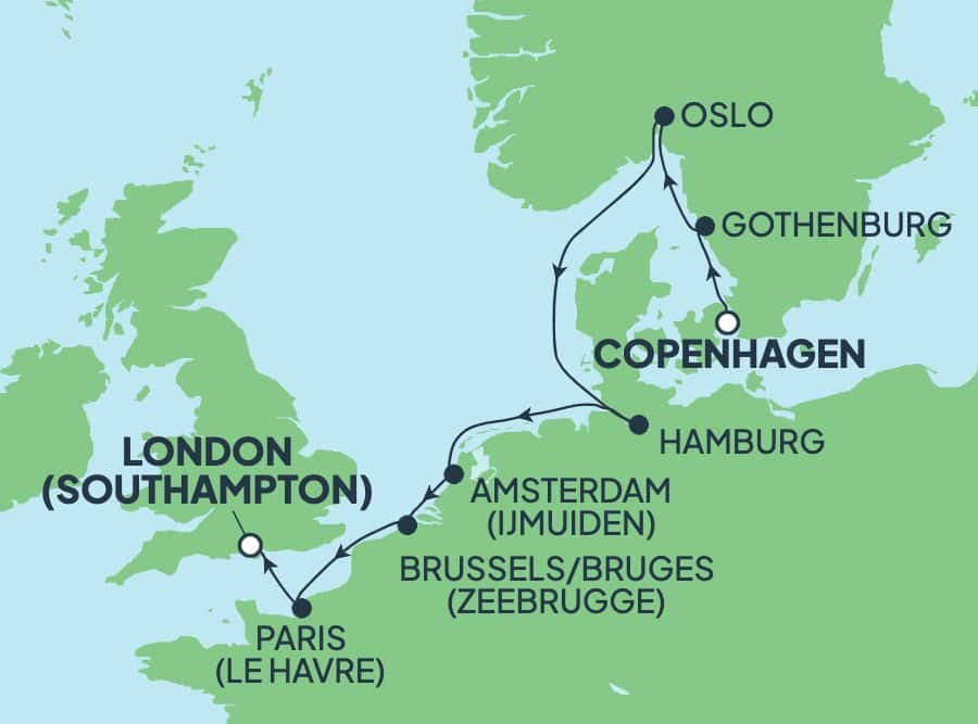 9 nights North European cruise on Norwegian Jewel
from ๐ฉ๐ฐ Copenhagen to ๐ฌ๐ง Southampton