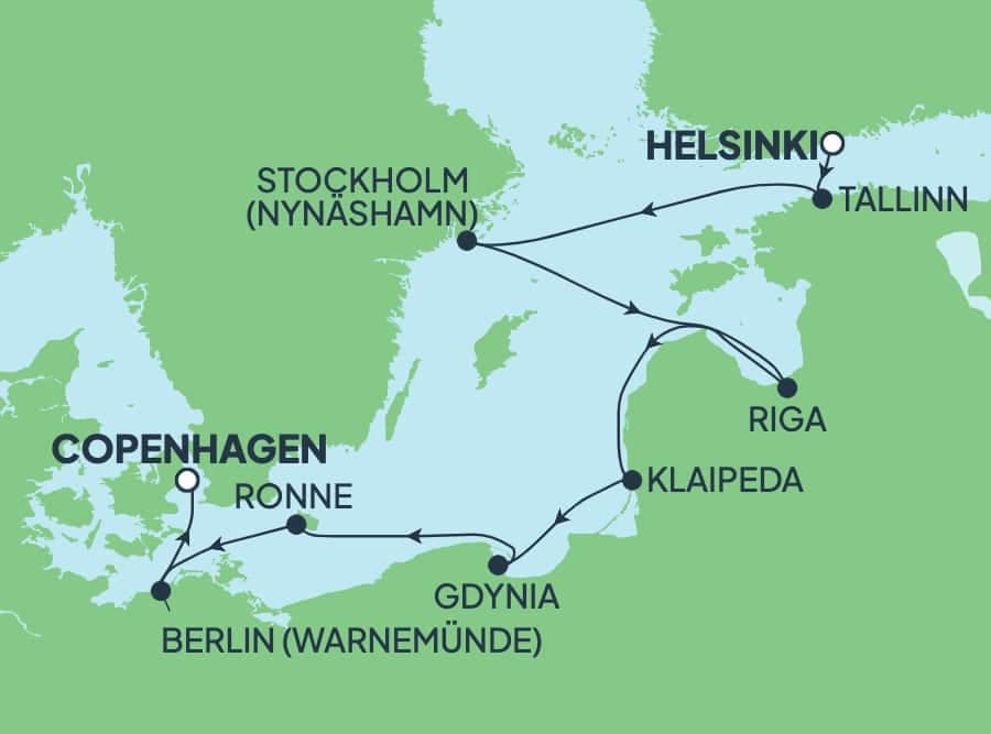 9 nights North European cruise on Norwegian Jewel
from ๐ซ๐ฎ Helsinki to ๐ฉ๐ฐ Copenhagen