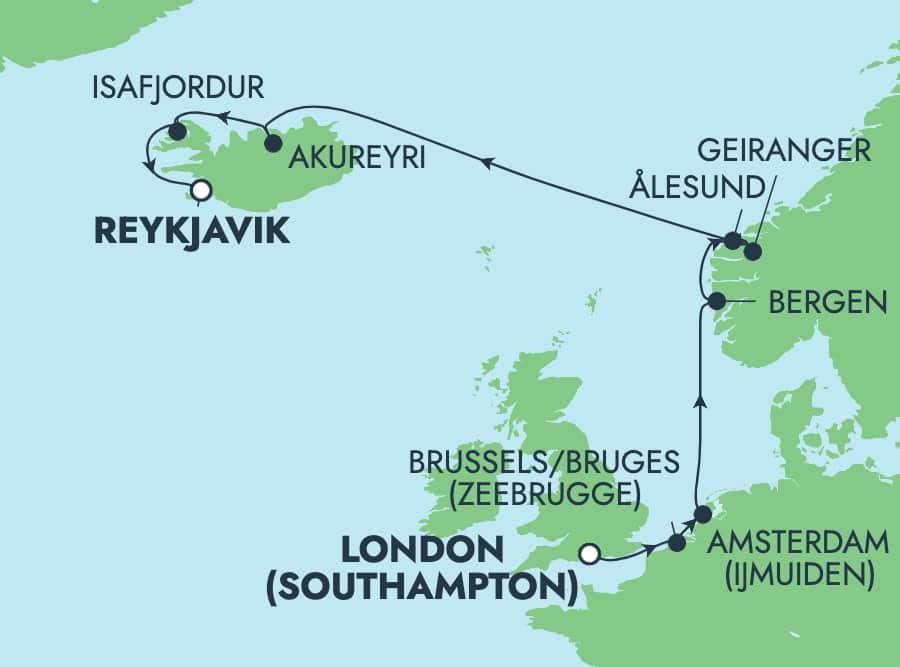 11 nights North European cruise on Norwegian Prima
from ๐ฌ๐ง Southampton to ๐ฎ๐ธ Reykjavik