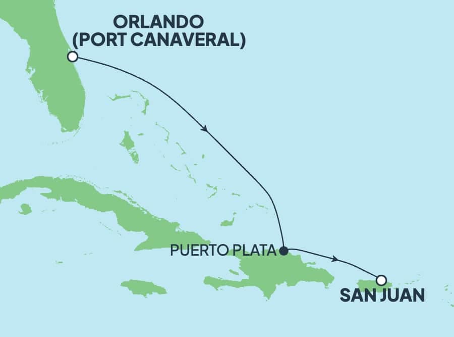 3 nights Caribbean cruise on Norwegian Prima
from ๐บ๐ธ Cape Canaveral to ๐ต๐ท San Juan