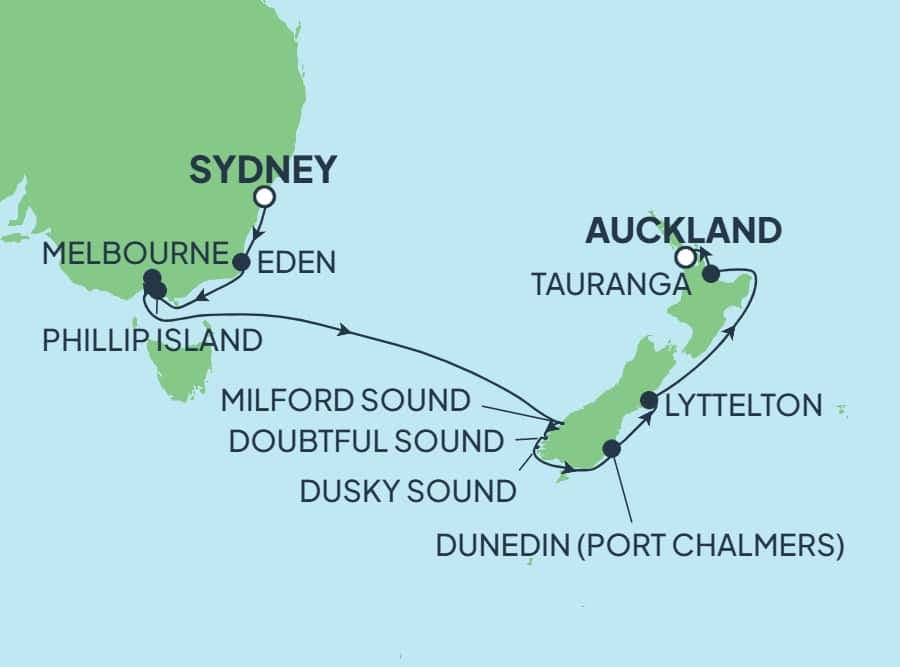 11 nights Australian cruise on Norwegian Spirit
from ๐ฆ๐บ Sydney to ๐ณ๐ฟ Auckland