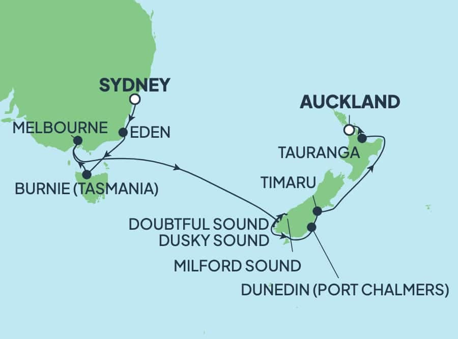 11 nights Australian cruise on Norwegian Spirit
from ๐ฆ๐บ Sydney to ๐ณ๐ฟ Auckland