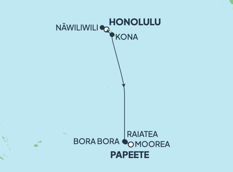 12 nights Extraordinary cruise on Norwegian Spirit
from ๐บ๐ธ Honolulu to ๐ต๐ซ Papeete