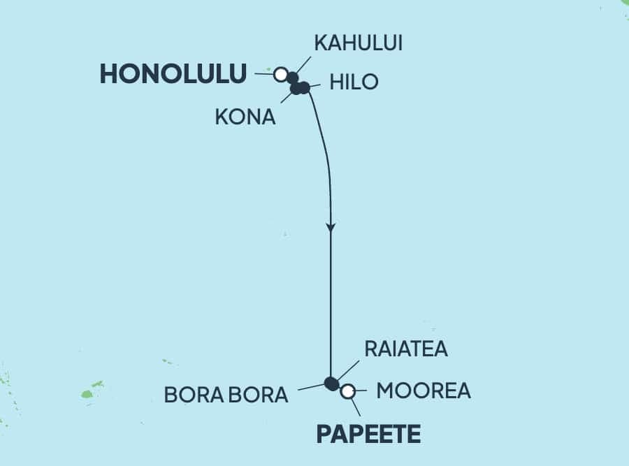 12 nights Extraordinary cruise on Norwegian Spirit
from ๐บ๐ธ Honolulu to ๐ต๐ซ Papeete