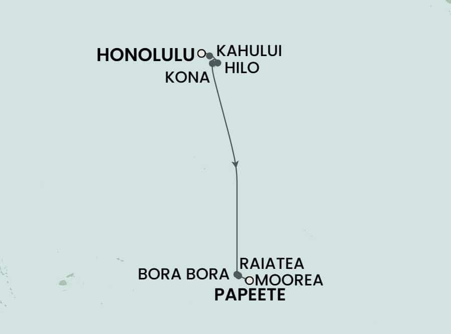 12 nights Extraordinary cruise on Norwegian Spirit
from ๐บ๐ธ Honolulu to ๐ต๐ซ Papeete