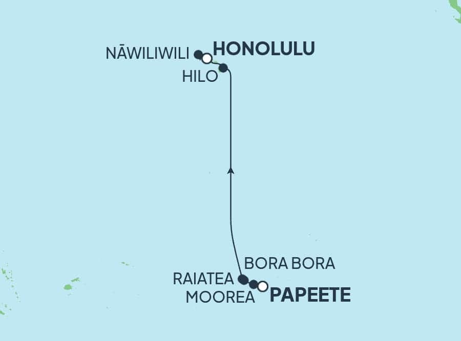 12 nights Extraordinary cruise on Norwegian Spirit
from ๐ต๐ซ Papeete to ๐บ๐ธ Honolulu