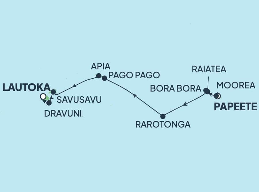 13 nights Oceanian cruise on Norwegian Spirit
from ๐ต๐ซ Papeete to ๐ซ๐ฏ Lautoka
