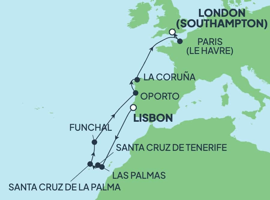 11 nights Mediterranean cruise on Norwegian Star
from ๐ต๐น Lisbon to ๐ฌ๐ง Southampton