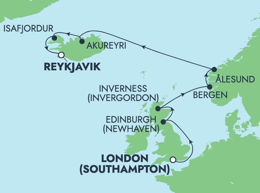 11 nights North European cruise on Norwegian Star
from ๐ฌ๐ง Southampton to ๐ฎ๐ธ Reykjavik
