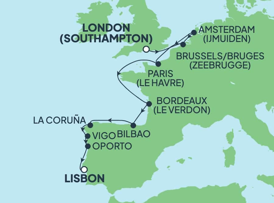 11 nights Extraordinary cruise on Norwegian Star
from ๐ฌ๐ง Southampton to ๐ต๐น Lisbon