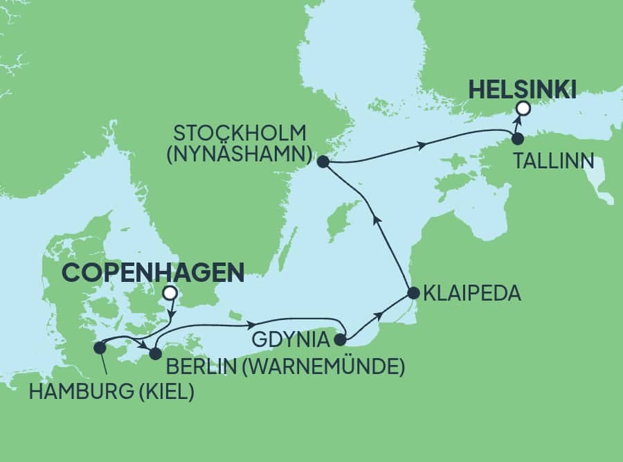7 nights North European cruise on Norwegian Sun
from ๐ฉ๐ฐ Copenhagen to ๐ซ๐ฎ Helsinki
