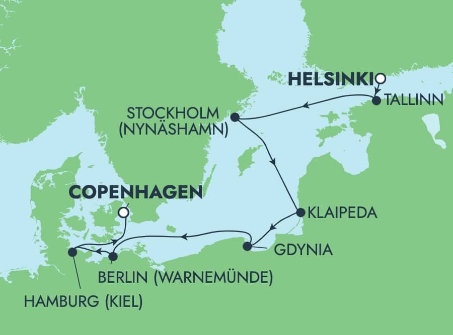 9 nights North European cruise on Norwegian Jewel
from ๐ฉ๐ฐ Copenhagen to ๐ซ๐ฎ Helsinki
