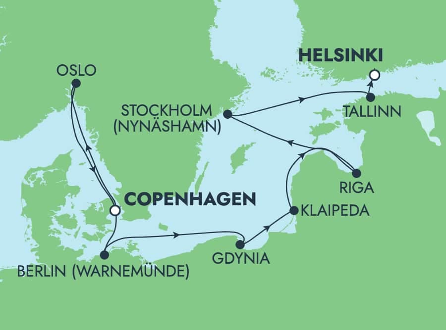 9 nights North European cruise on Norwegian Sun
from ๐ฉ๐ฐ Copenhagen to ๐ซ๐ฎ Helsinki